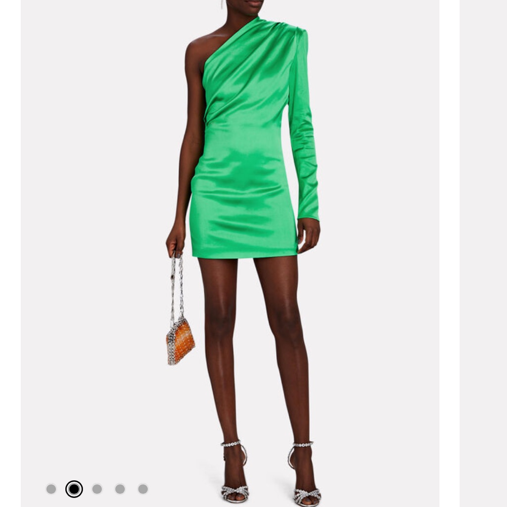 Gauge 81 Silk Green One Shoulder Dress Brand New